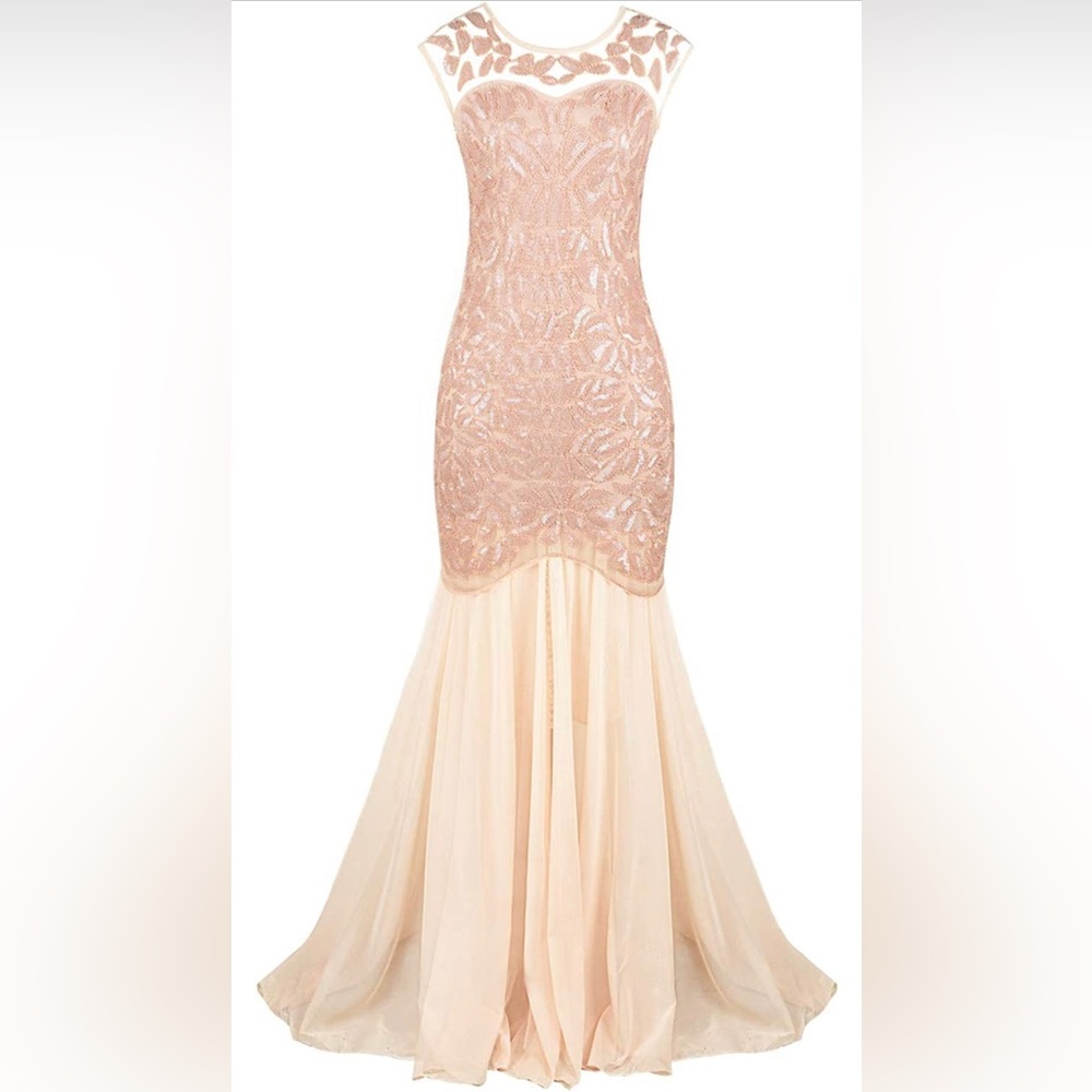NWT CREAM AND Rose Gold Ball Gown